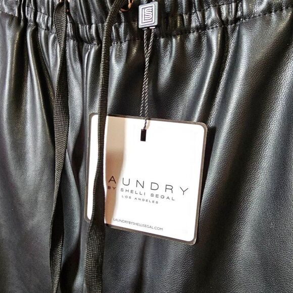NWT LAUNDRY BY SHELLI SEGAL BLACK FAUX LEATHER TAPERED PANTS SZ M - Picture 9 of 16